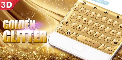3D Golden Glitter Keyboard Theme PC screenshot 3D Golden Glitter Keyboard Theme PC screenshot