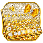 Live Golden Glitter Bow Keyboard Theme for PC