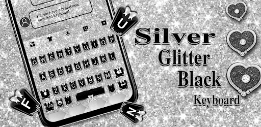 Glitter Silver Black Keyboard Theme PC screenshot Glitter Silver Black Keyboard Theme PC screenshot