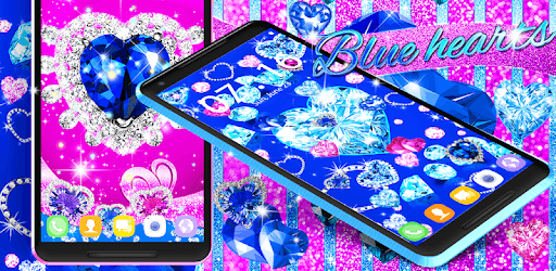 Blue hearts crystal diamonds live wallpaper PC screenshot Blue hearts crystal diamonds live wallpaper PC screenshot