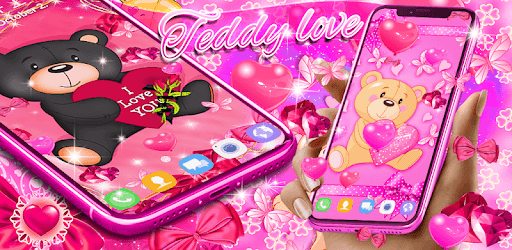 Teddy bear love hearts live wallpaper PC screenshot