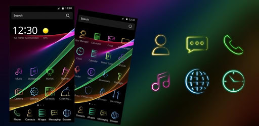 Hologram Neon Theme PC screenshot Hologram Neon Theme PC screenshot