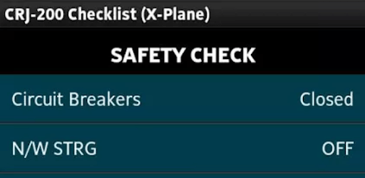 Checklist for CRJ-200 PC screenshot Checklist for CRJ-200 PC screenshot