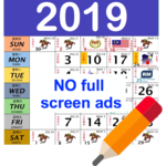 Malaysia Calendar 2019 Note Widget HD icon