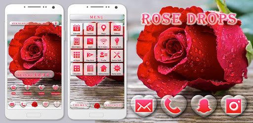 Beautiful Wallpaper Rose Drops Theme PC screenshot