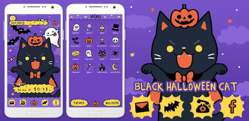 Cute Wallpaper Black Halloween Cat Theme PC screenshot
