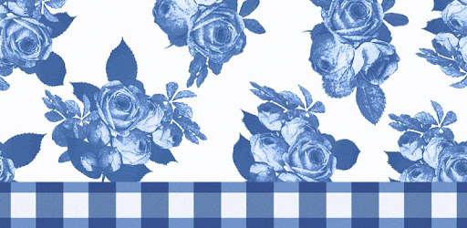 CuteTheme-BlueGingham and Rose PC screenshot