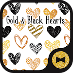 Cute Wallpaper Gold & Black Hearts Theme icon