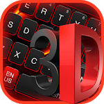 3D Black Red Keyboard icon