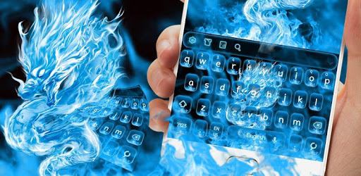 Blue Fiery Dragon Keyboard Theme PC screenshot