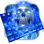 Blue Flaming Skull Keyboard Theme for PC