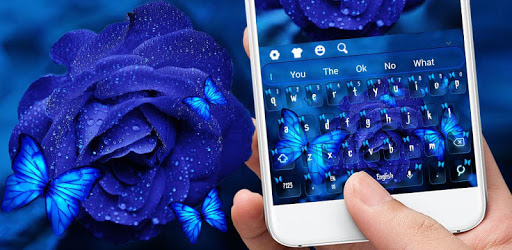 Blue Rose Butterfly Keyboard Theme PC screenshot