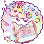Cute Rainbow Unicorn Keyboard icon