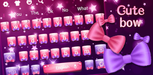 Cute Pink Purple Bow Keyboard Theme PC screenshot