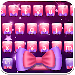 Cute Pink Purple Bow Keyboard Theme for PC
