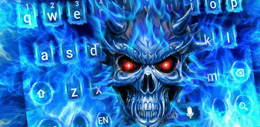 Flaming Skull Keyboard Theme PC screenshot