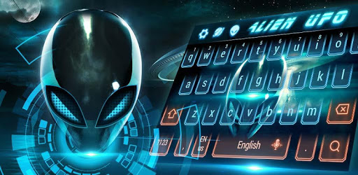 Neon glow Alien space keyboard PC screenshot