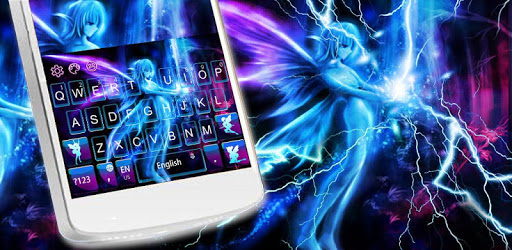 Purple Blue Fairy Keyboard Theme PC screenshot