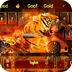 Roar fire tiger car keyboard theme for PC