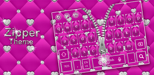 Pink Sparkle Zipper Girly Diamond Keyboard PC screenshot
