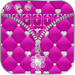 Pink Sparkle Zipper Girly Diamond Keyboard for PC