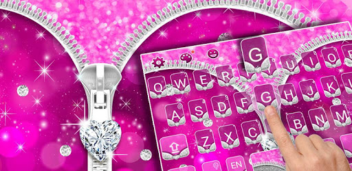 Pink Sparkle Zipper Keyboard Theme PC screenshot