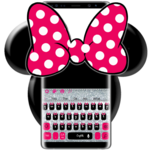 Cute Minny Pink Bow Silver Diamond Keyboard Theme for PC