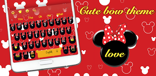 Red cute bow cartoon mouse keyboard theme PC screenshot Red cute bow cartoon mouse keyboard theme PC screenshot
