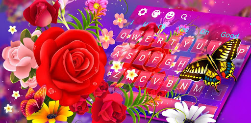 Color Rose Butterfly Love Keyboard PC screenshot