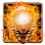 Ghost Rider Skull Keyboard | Grim Red Fire for PC