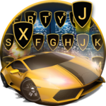 Luxury Yellow Lambo Car Keyboard for PC