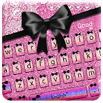 Girly Pink ribbon Keyboard theme for PC
