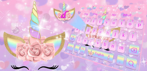 Pink Flower Unicorn Keyboard Theme PC screenshot