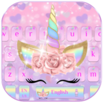 Pink Flower Unicorn Keyboard Theme for PC