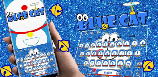Kawaii Blue Cat Diamond Keyboard PC screenshot