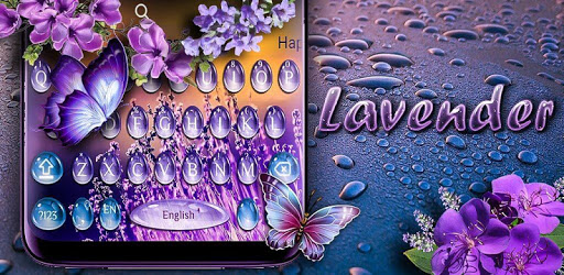 Lavender Water Drop Keyboard Theme PC screenshot