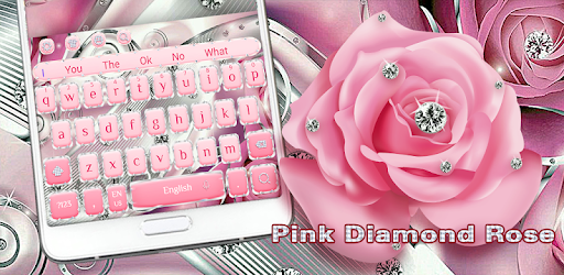 Silver Glitter Diamond Rose Keyboard Theme PC screenshot