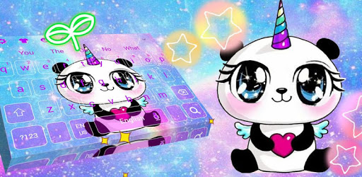 Galaxy Unicorn Panda Emoji Keyboard Theme PC screenshot