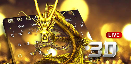 3D Live Gold Dragon Keyboard PC screenshot