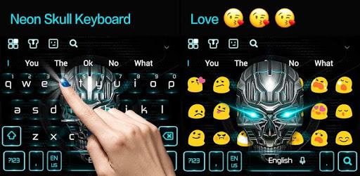3D Neon Blue Skull Keyboard PC screenshot 3D Neon Blue Skull Keyboard PC screenshot