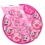 Animated Cute Pink Glitter 😀 Emoji Keyboard Theme icon