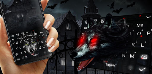 3D Black Ice Wolf Keyboard Theme PC screenshot