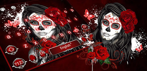 Parallax Sugar Skull Girl Keyboard PC screenshot