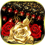 Red Glossy Gold Rose Gravity Keyboard icon