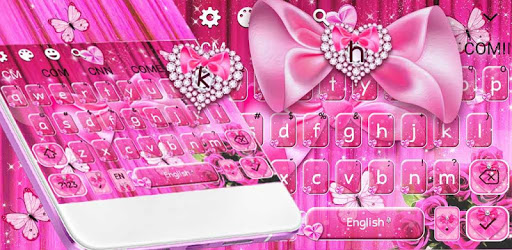 Pink Bowknot Glitter Keyboard PC screenshot