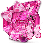 Pink Bowknot Glitter Keyboard for PC