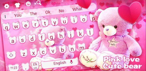 Pink Love Cute Bear Keyboard Theme PC screenshot