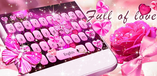 Pink Love Butterfly Keyboard PC screenshot