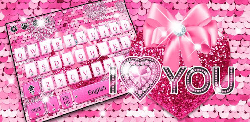 Pink Sequin Heart keyboard PC screenshot