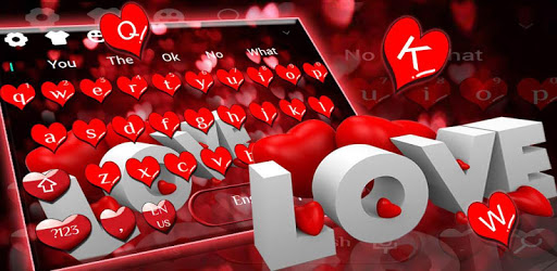 Red Glitter Love Keyboard PC screenshot